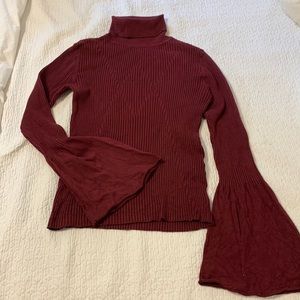 Burgundy turtleneck sweater